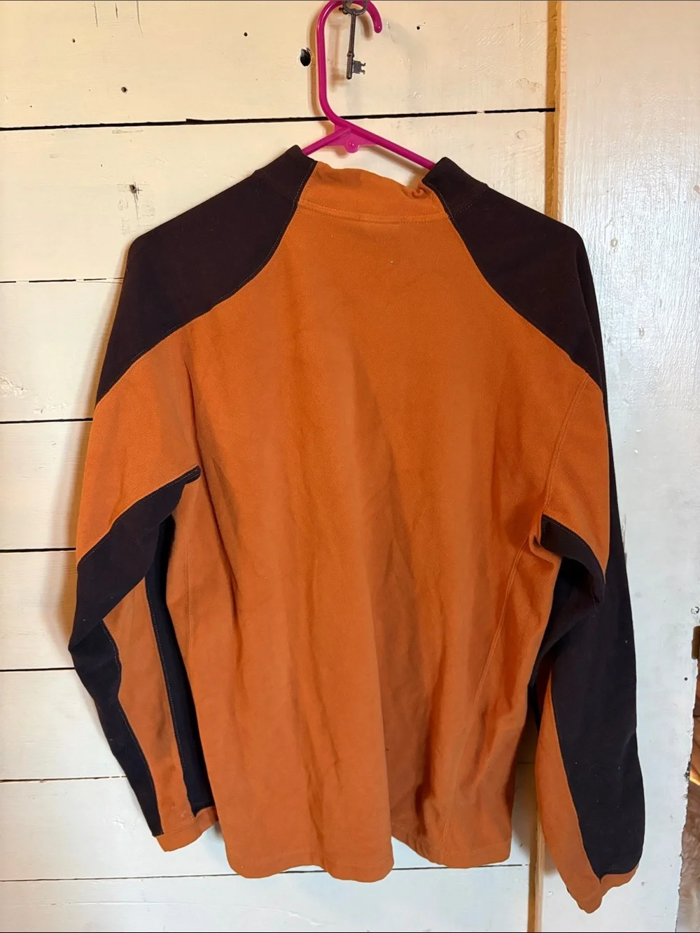 The North Face Rust Orange & Black Half-Zip Fleece Pullover